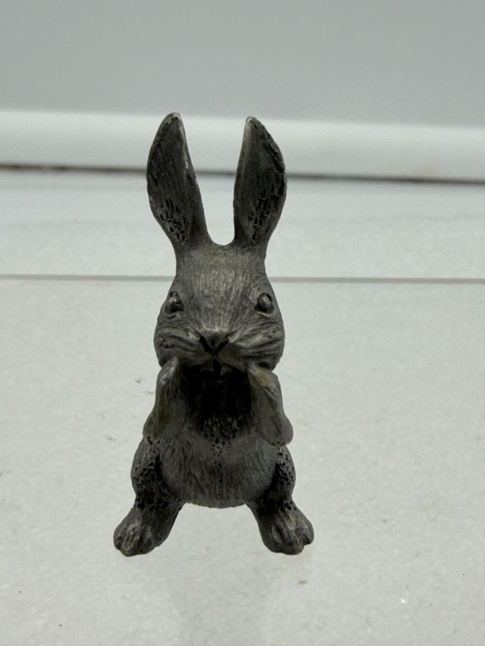 Vintage Spoontiques Pewter Whispering Bunny Rabbit Miniature Figurine